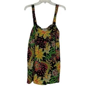 Unique Spectrum colorful floral vintage tank top size Large